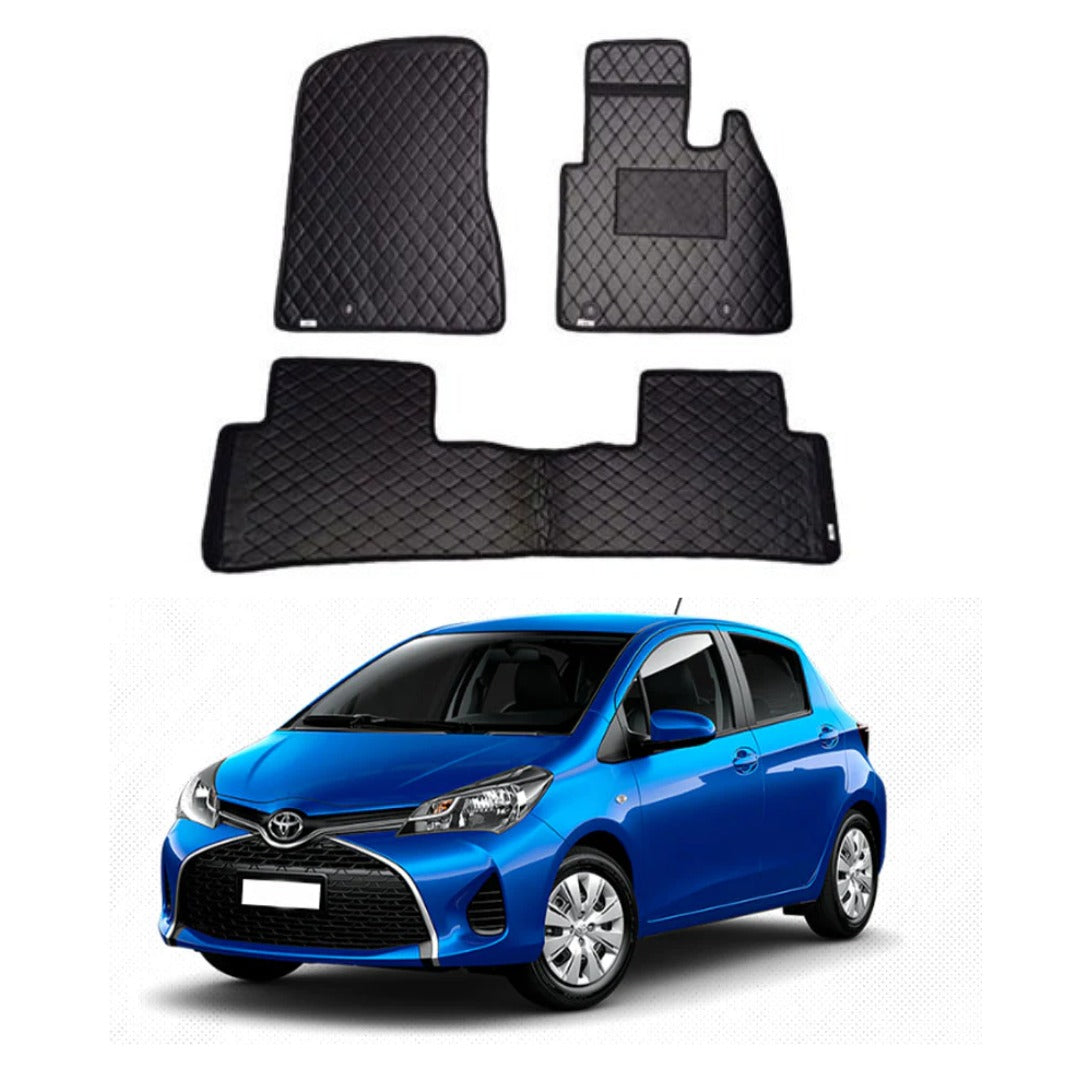 Toyota Vitz 7D Flat Style Floor Mats (Model 2014-2022)