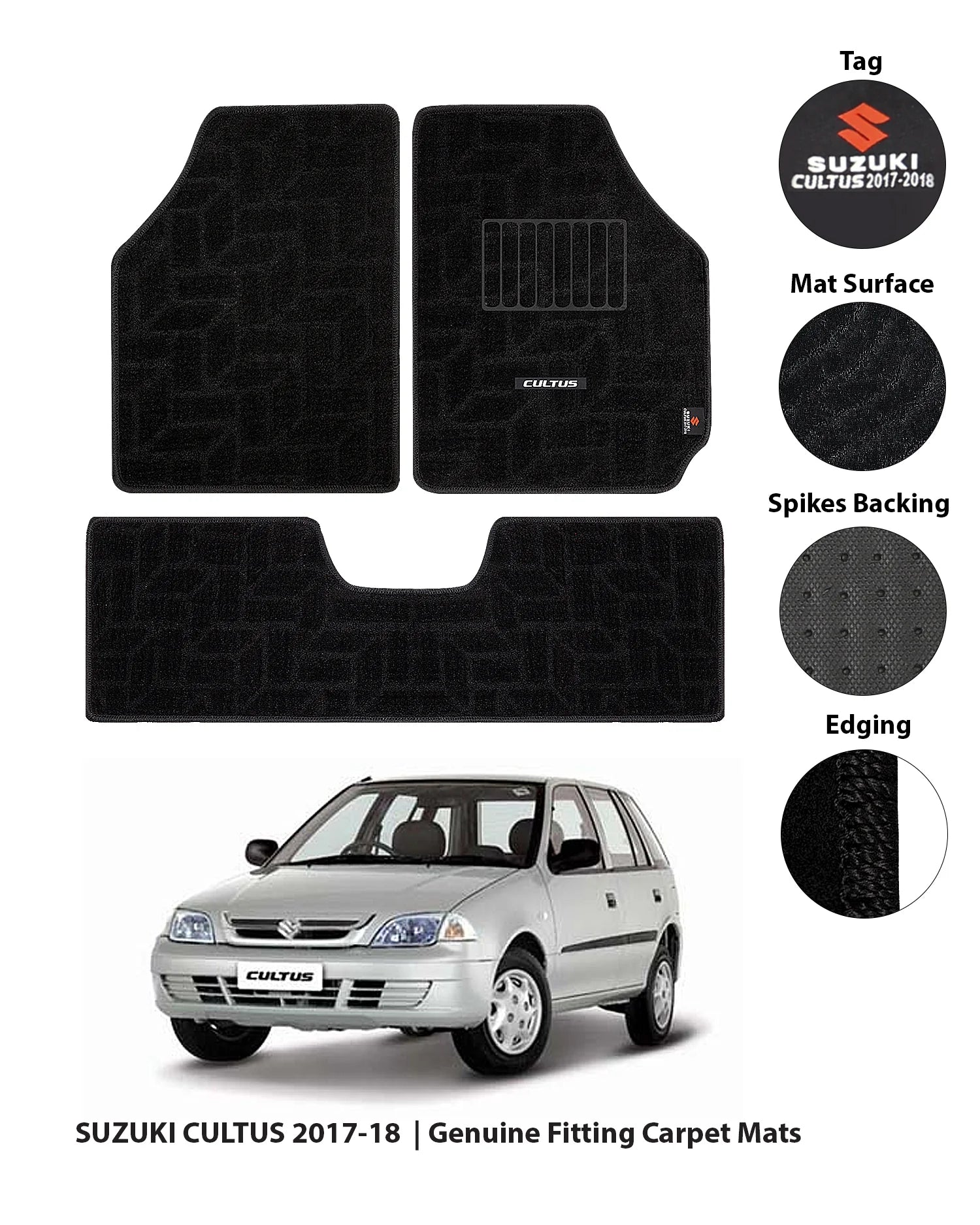 SUZUKI CULTUS OLD 2006-2016 PREMIUM CARPET CAR FLOOR MAT