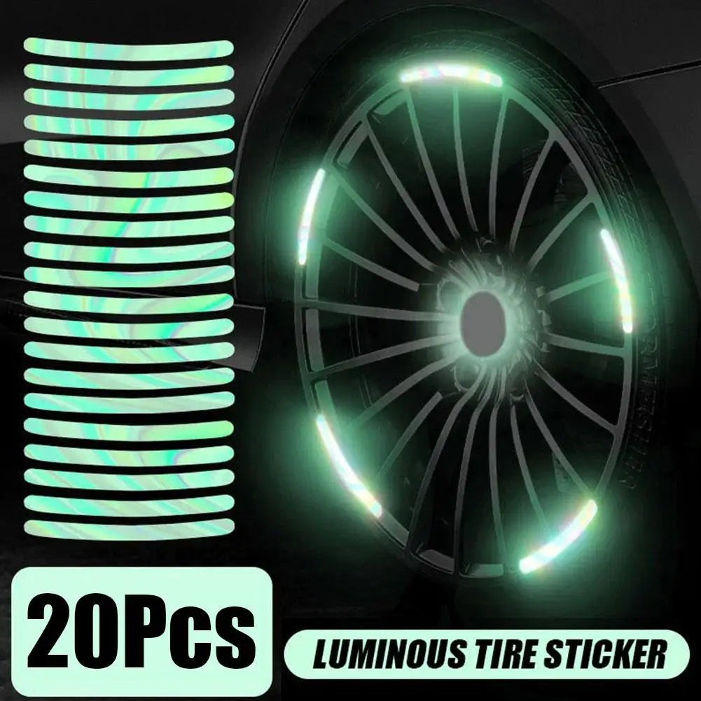 Luminous Tire/Rim Anti-Collision Sticker 20pc