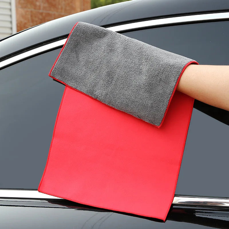 Suede & Coral Velvet Double Sided Multipurpose Auto Towel
