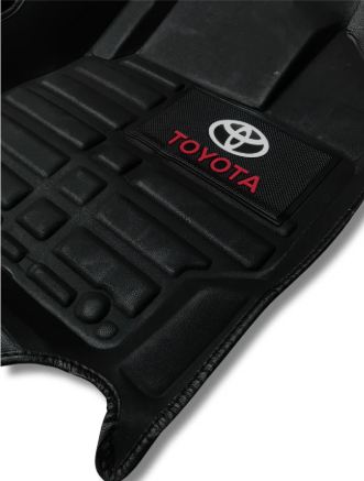 Toyota Yaris 5D With Logo Custom Floor Mat 3 Pcs Black