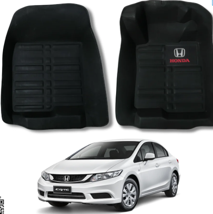 Honda Civic Rebirth 5D  Custom Floor Mat- 2013-2016 - 3 Pcs Black