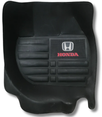 Honda City 5D With Plastic Pad Custom Floor Mat-2021-2025- 3 Pcs Black